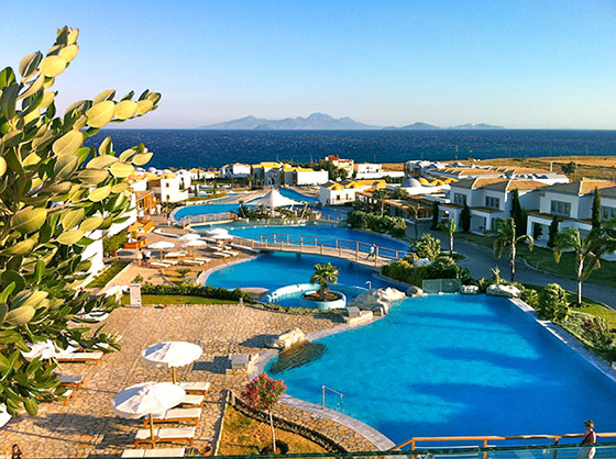 View from the top of the hotel onto Nissyros island